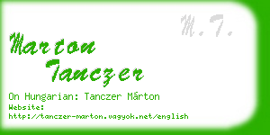 marton tanczer business card